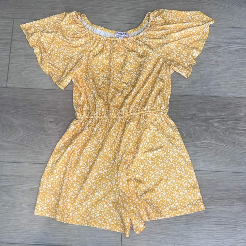 Lightweight yellow floral Romper
